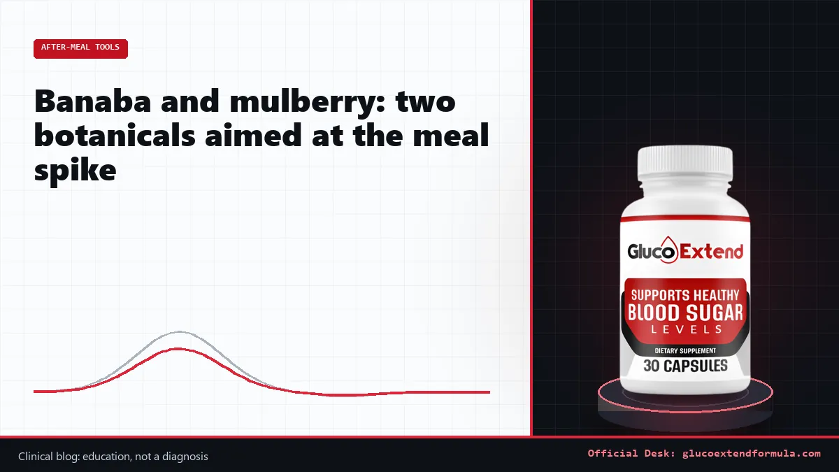 Gluco Extend clinical blog cover: Banaba and mulberry: two botanicals aimed at the meal spike